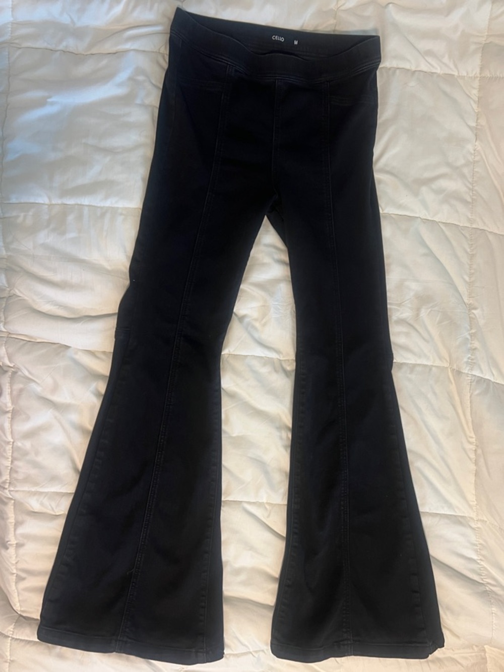 Cello Black Flare Wide Leg Jeans